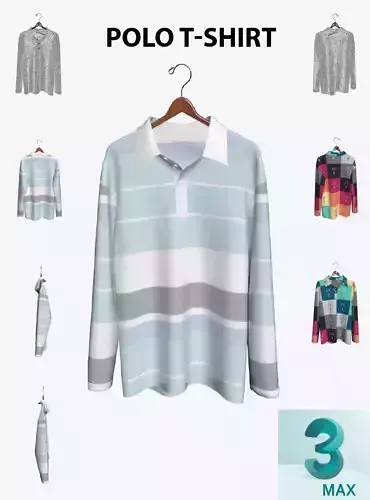 hanged polo t-shirt 3d model 3D model
