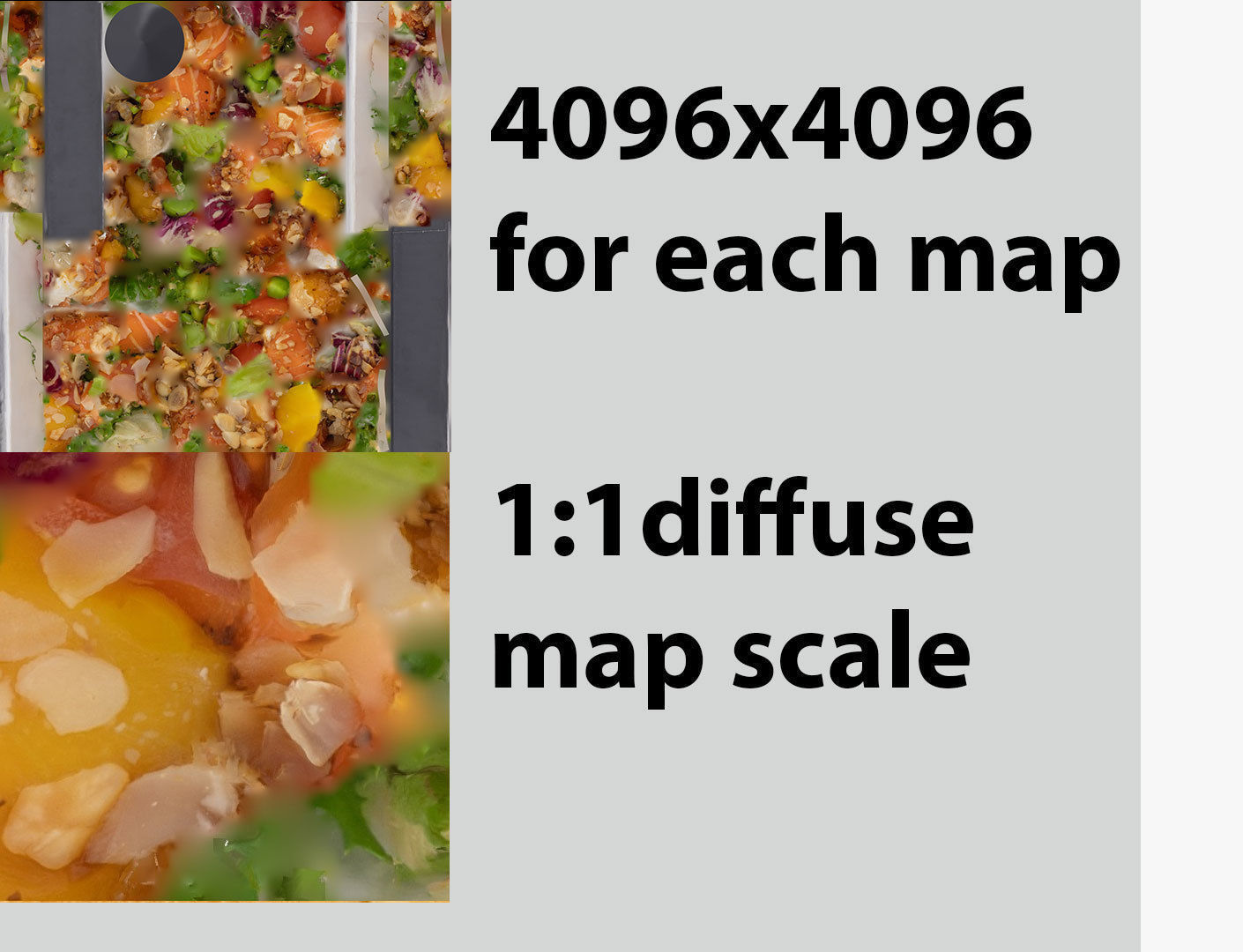 Poke bowl Salad with mango almond and salmon 3D model_7