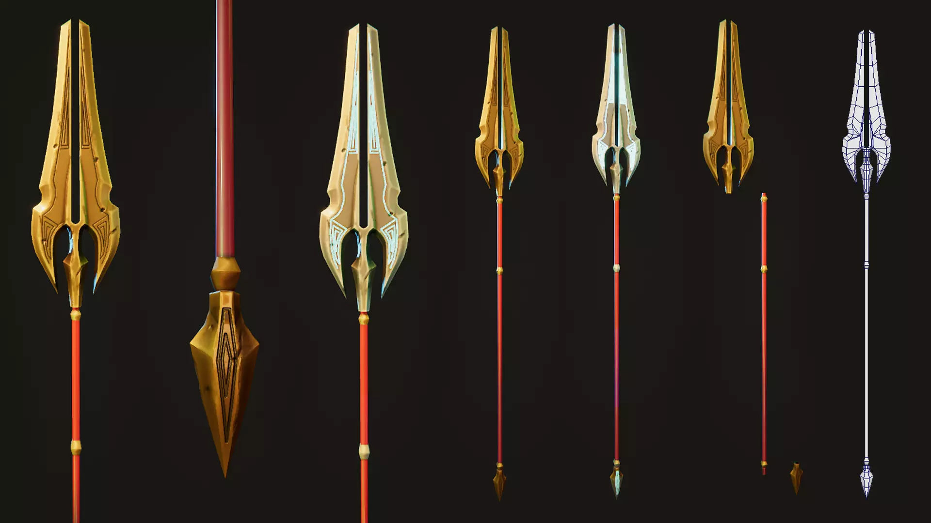 Stylized Long Blade Vol 1 Low-poly 3D model_4