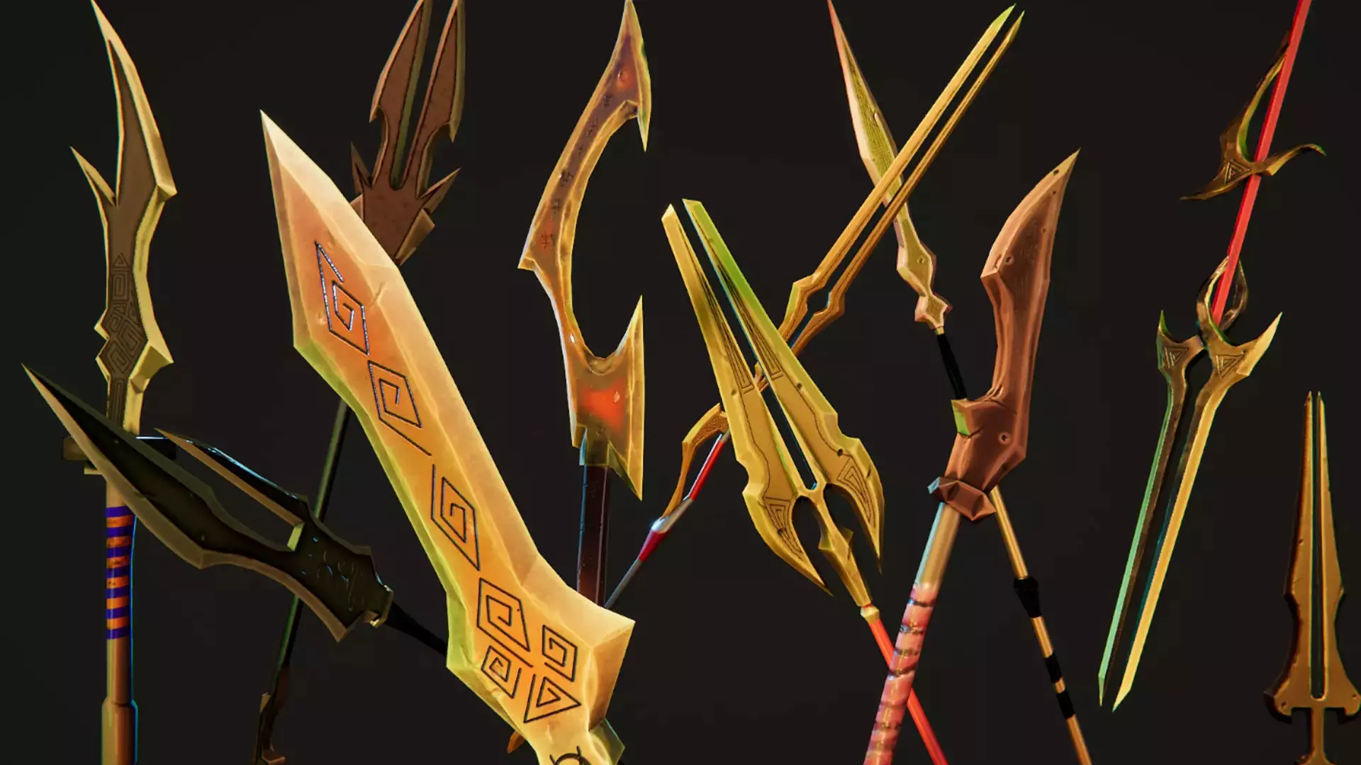 Stylized Long Blade Vol 1 Low-poly 3D model_0
