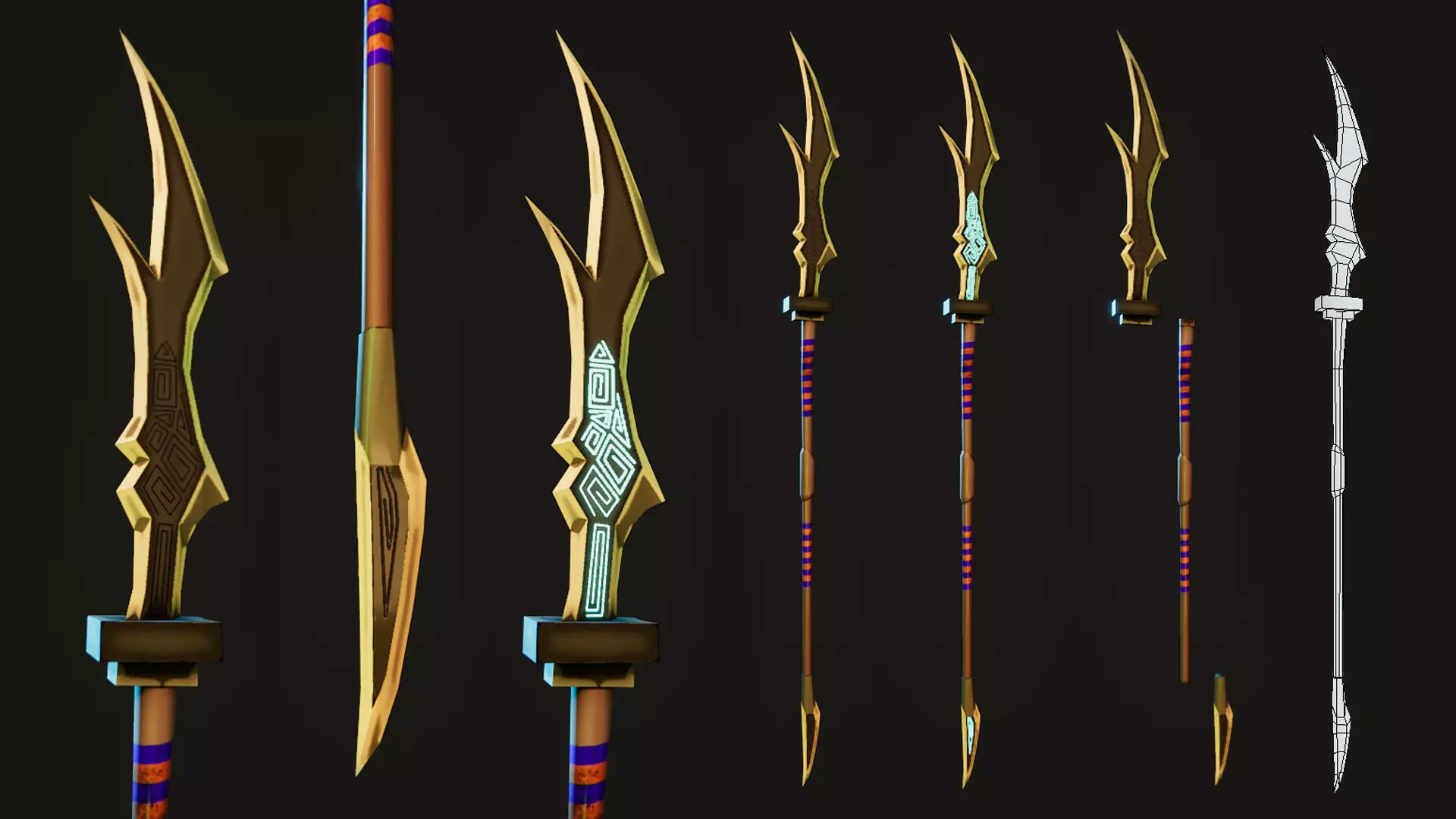 Stylized Long Blade Vol 1 Low-poly 3D model_12