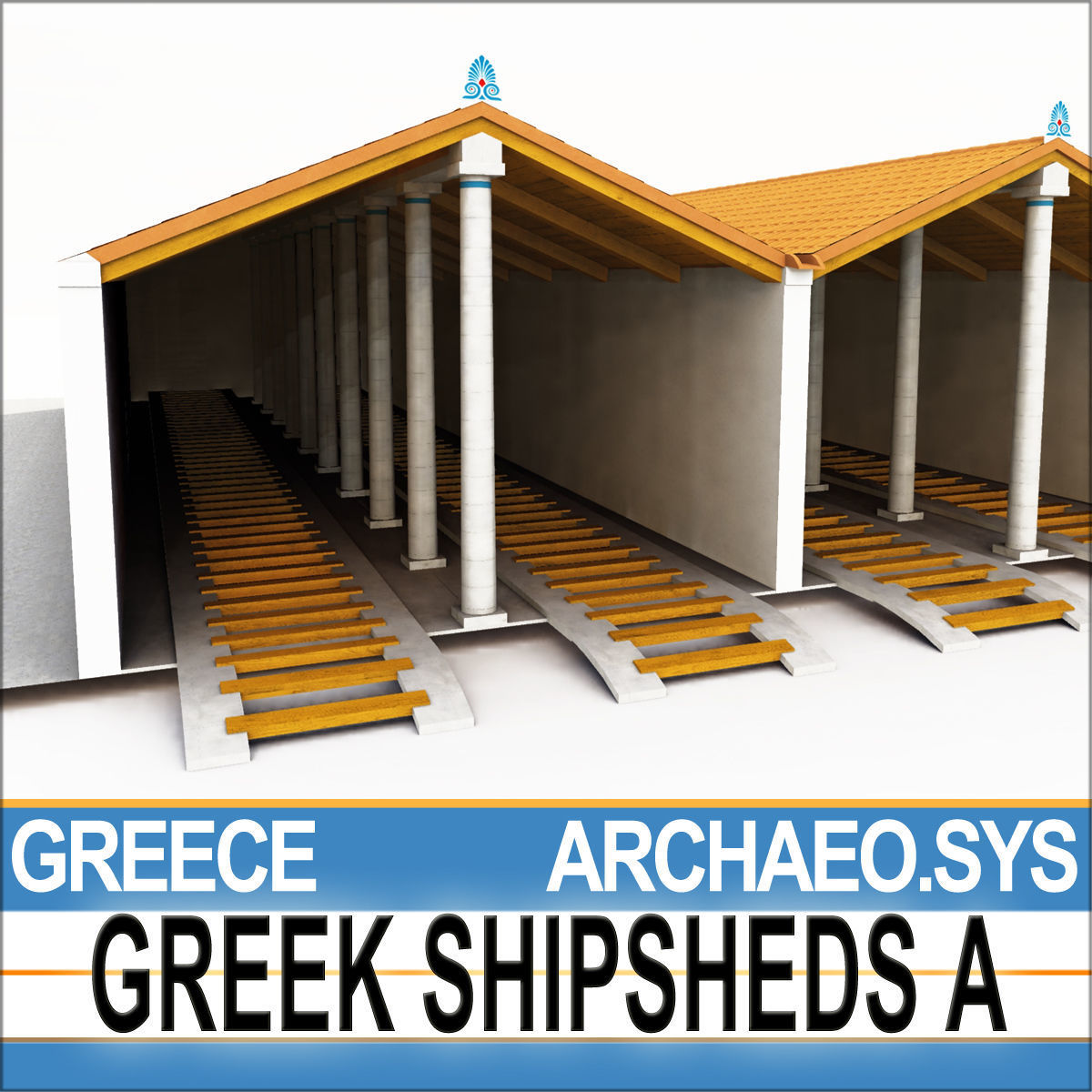Greek Shipsheds A 3D model_2