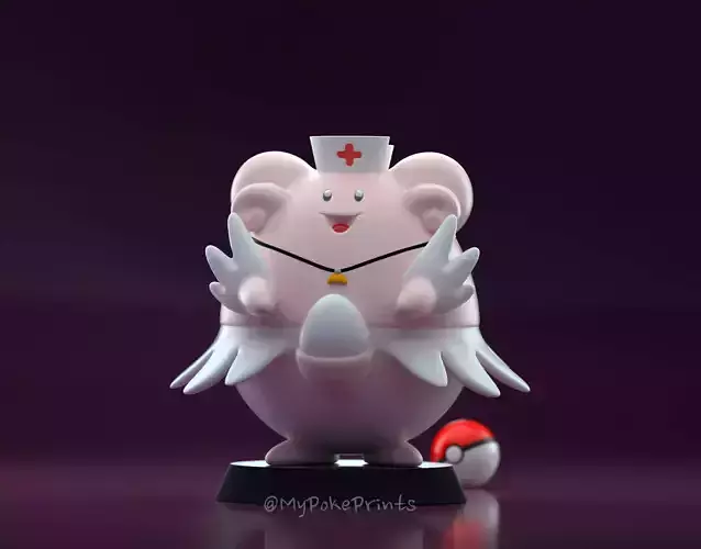 Nurse Blissey and Regular Blissey Pokemon 3D print model