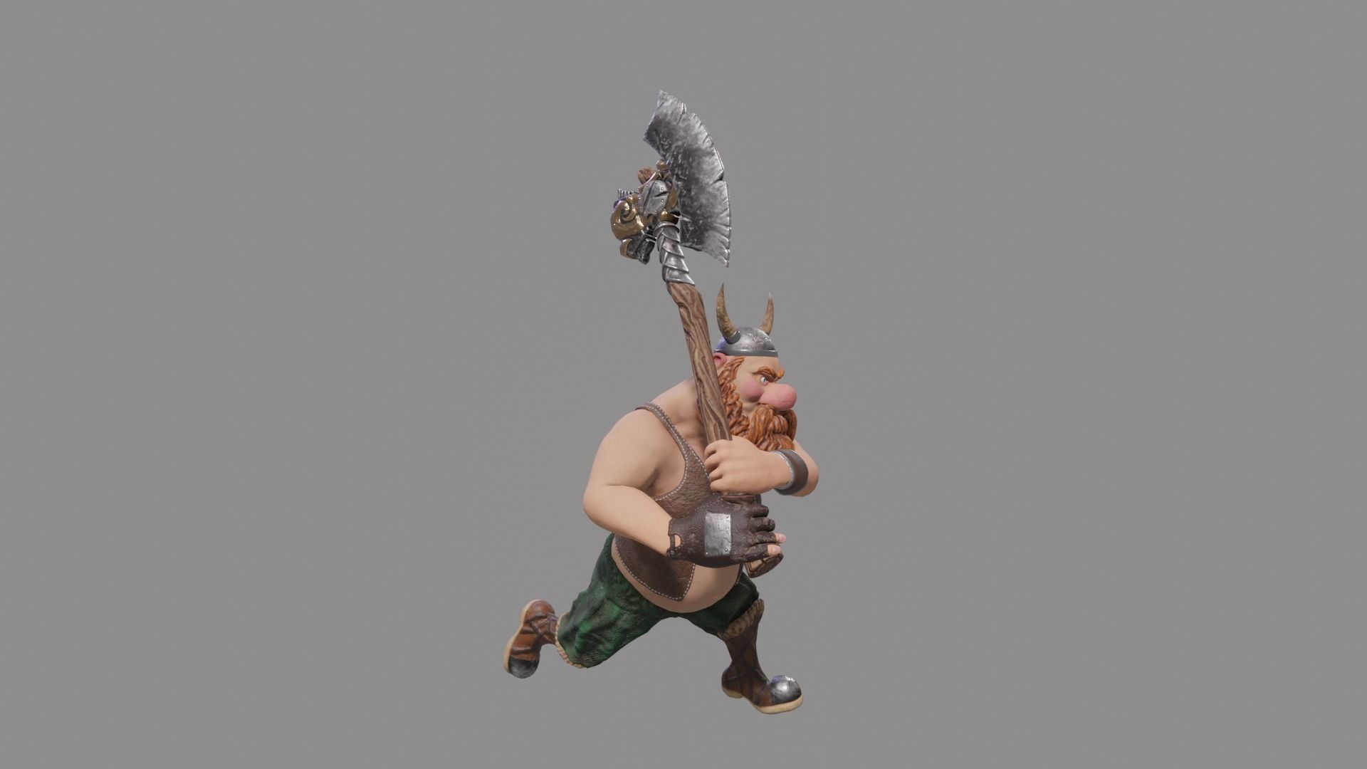 Viking Low-Poly Game ready 3D model animated holding sword Low-poly 3D model_20
