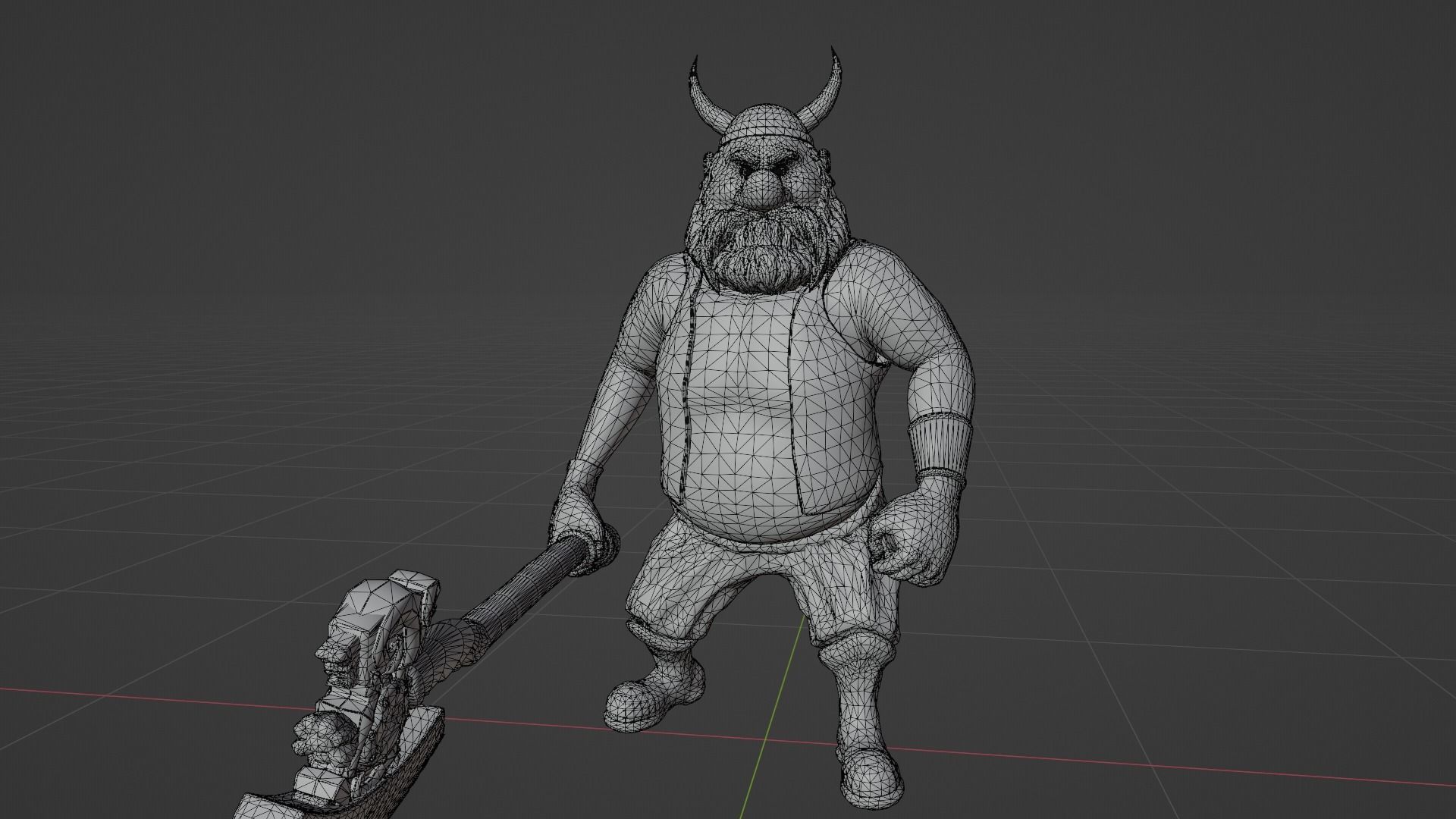 Viking Low-Poly Game ready 3D model animated holding sword Low-poly 3D model_26