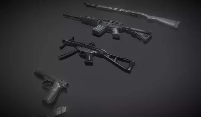 Weapon pack 001 Free low-poly 3D model