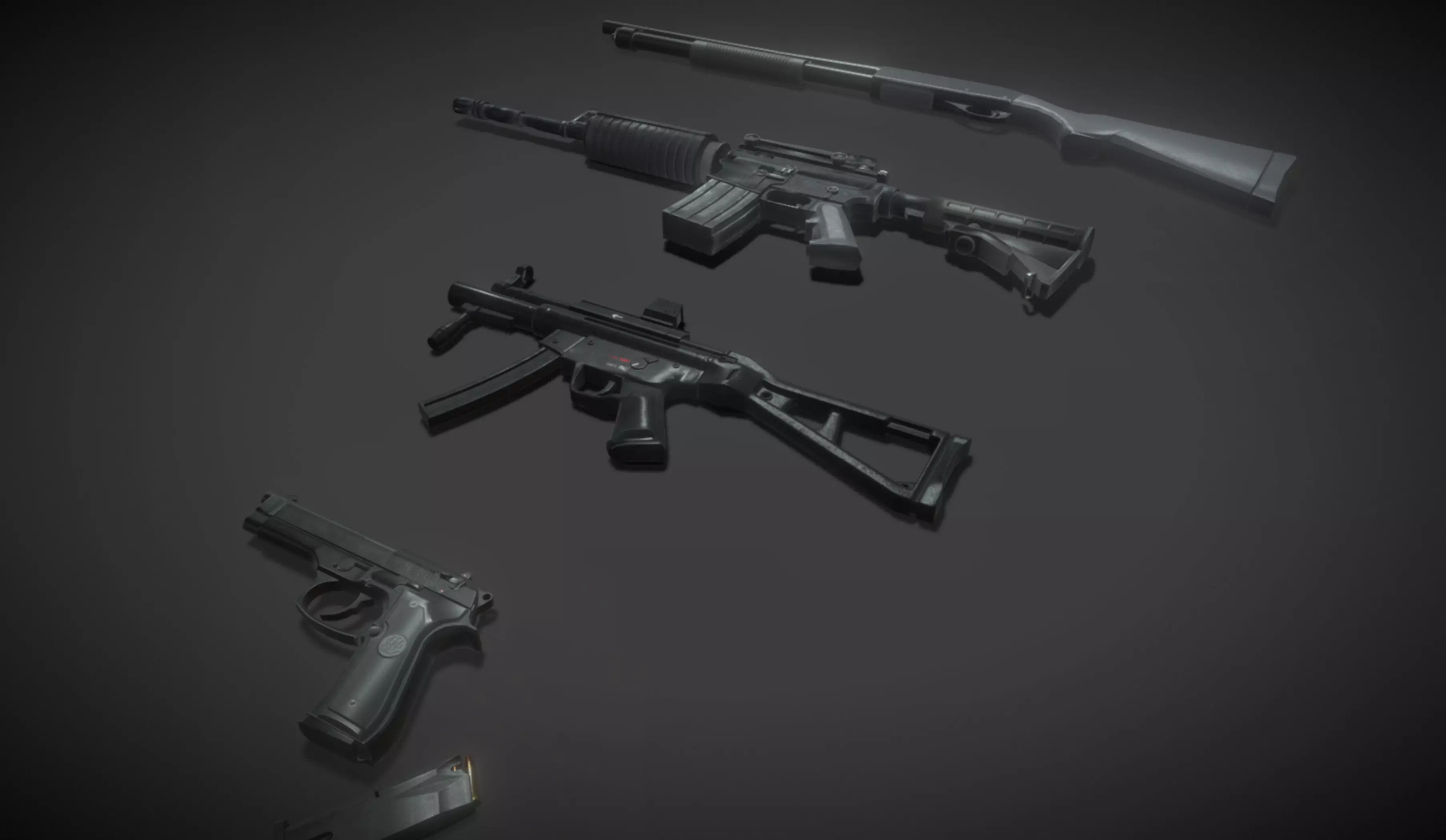 Weapon pack 001 Free low-poly 3D model
