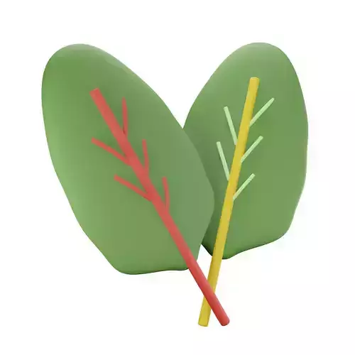 Basil Leaf Low-poly 3D model