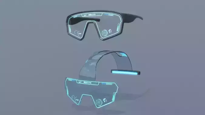 Sci fi helmet and glasses Bundle 3D Model Collection