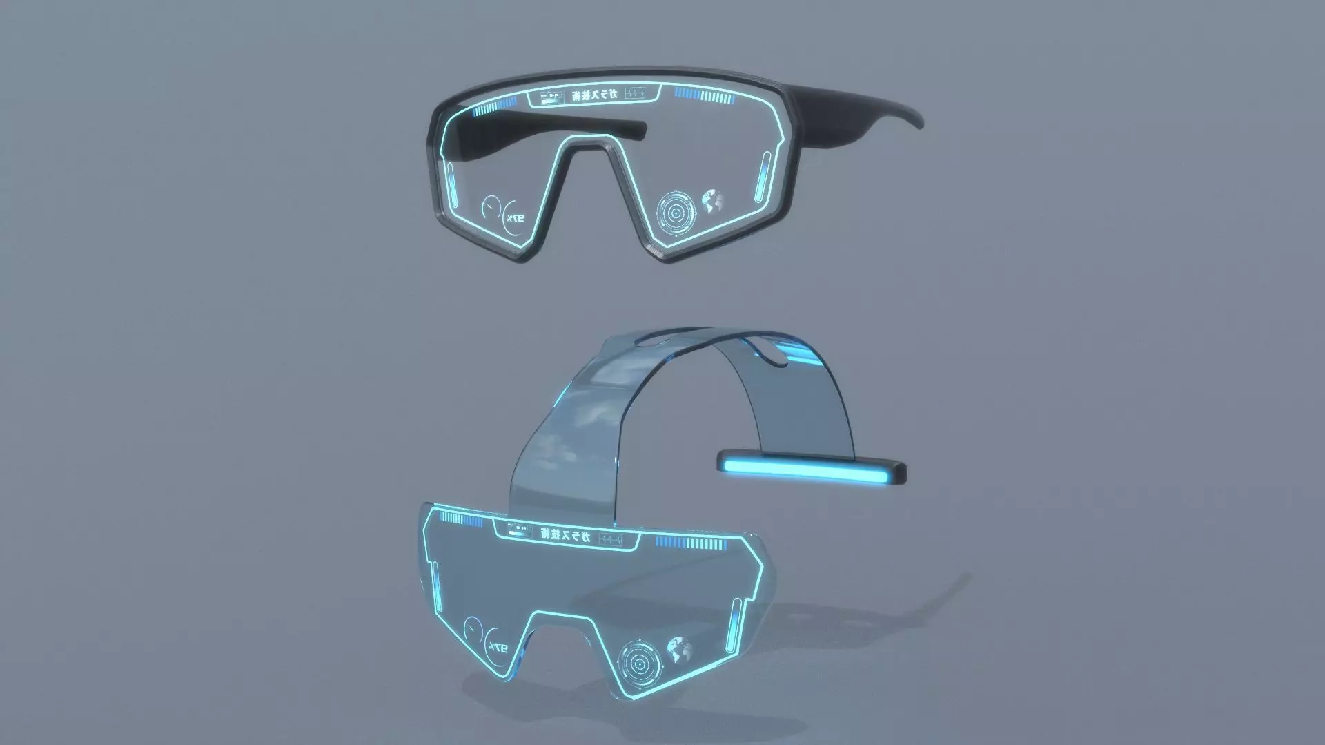 Sci fi helmet and glasses Bundle 3D Model Collection_0