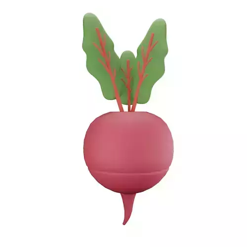 Beet Fruit Low-poly 3D model