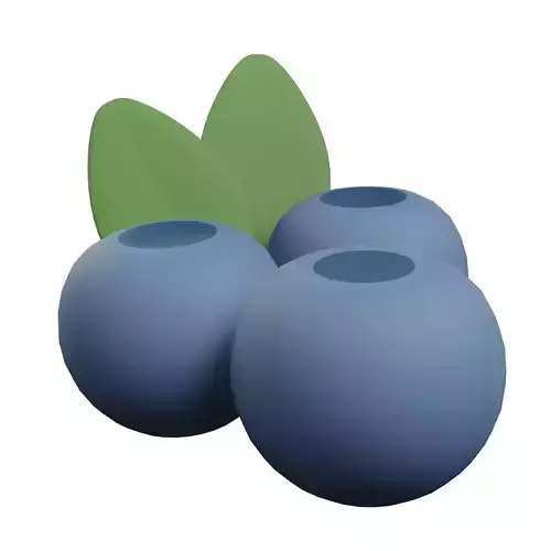 Blueberry Fruit Low-poly 3D model