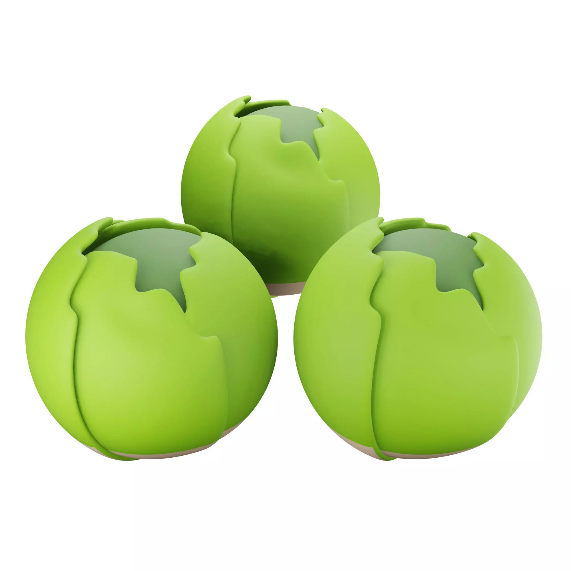 Brussels Sprout Low-poly 3D model_0