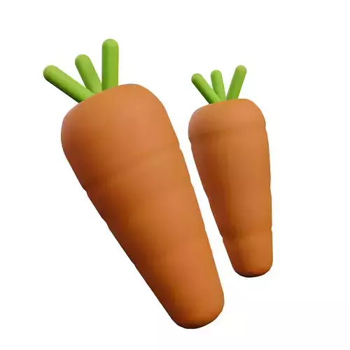 Carrot 3D Model two carrots Low-poly 3D model