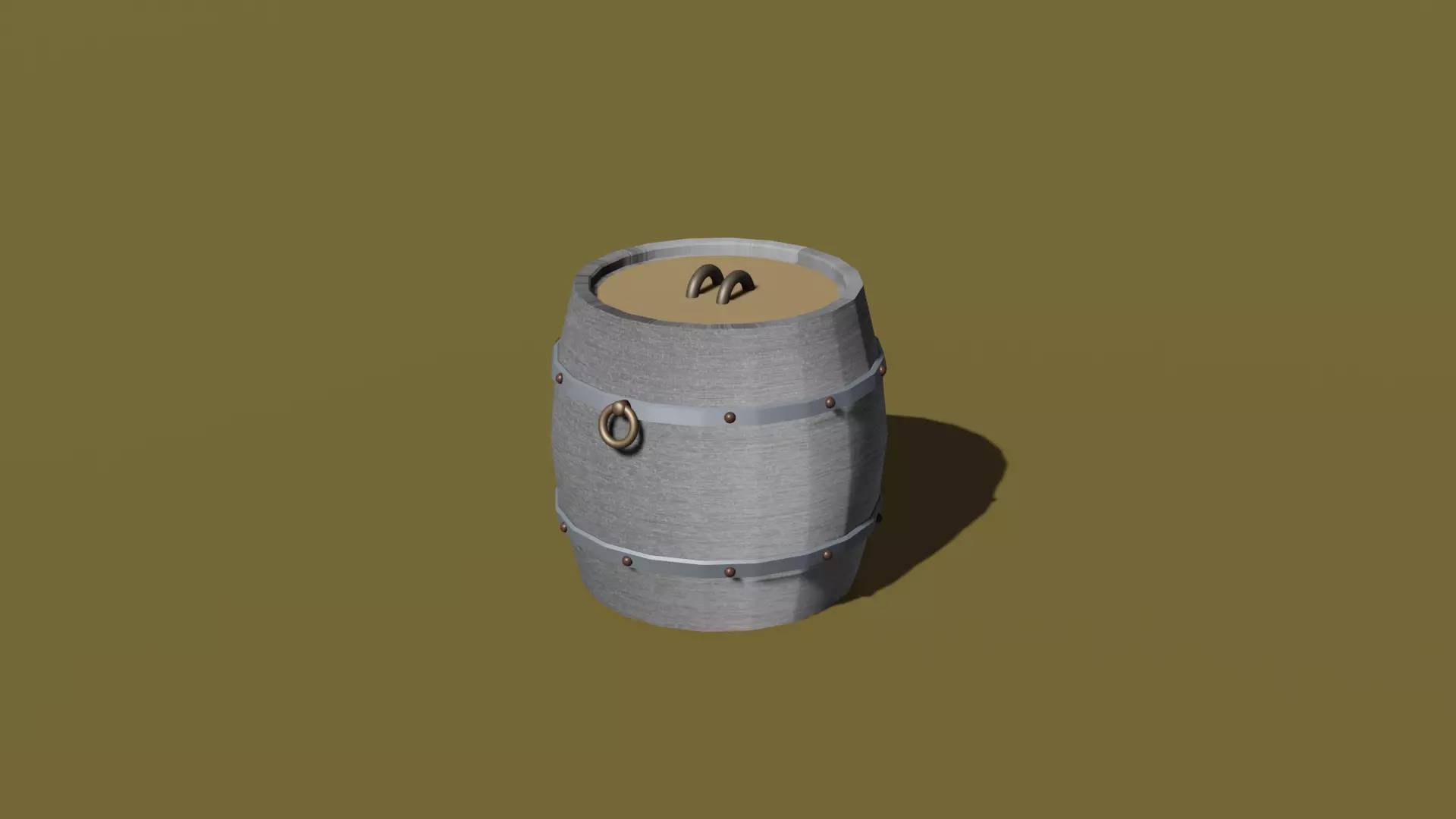 barrel Low-poly Free 3D model_0