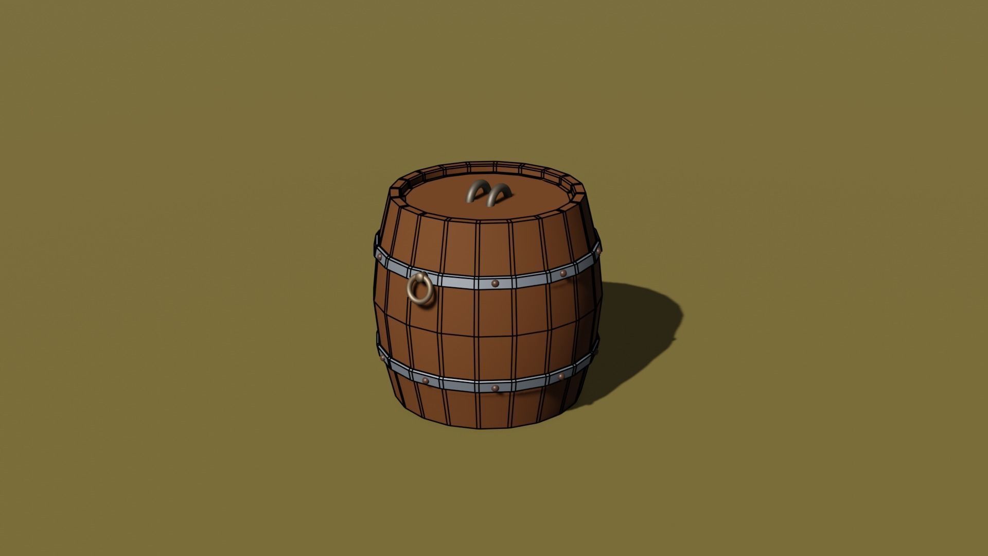 barrel Low-poly Free 3D model_2