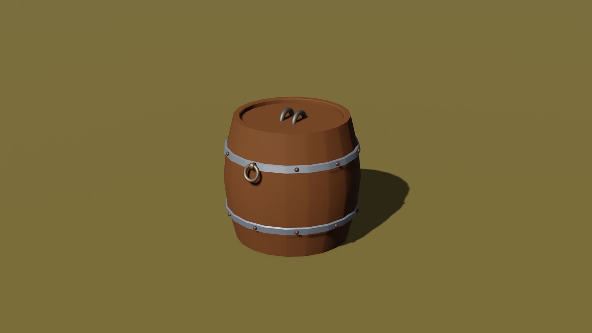 barrel Low-poly Free 3D model_1