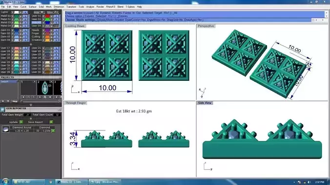 Earrings Collection computer screen showing different designs