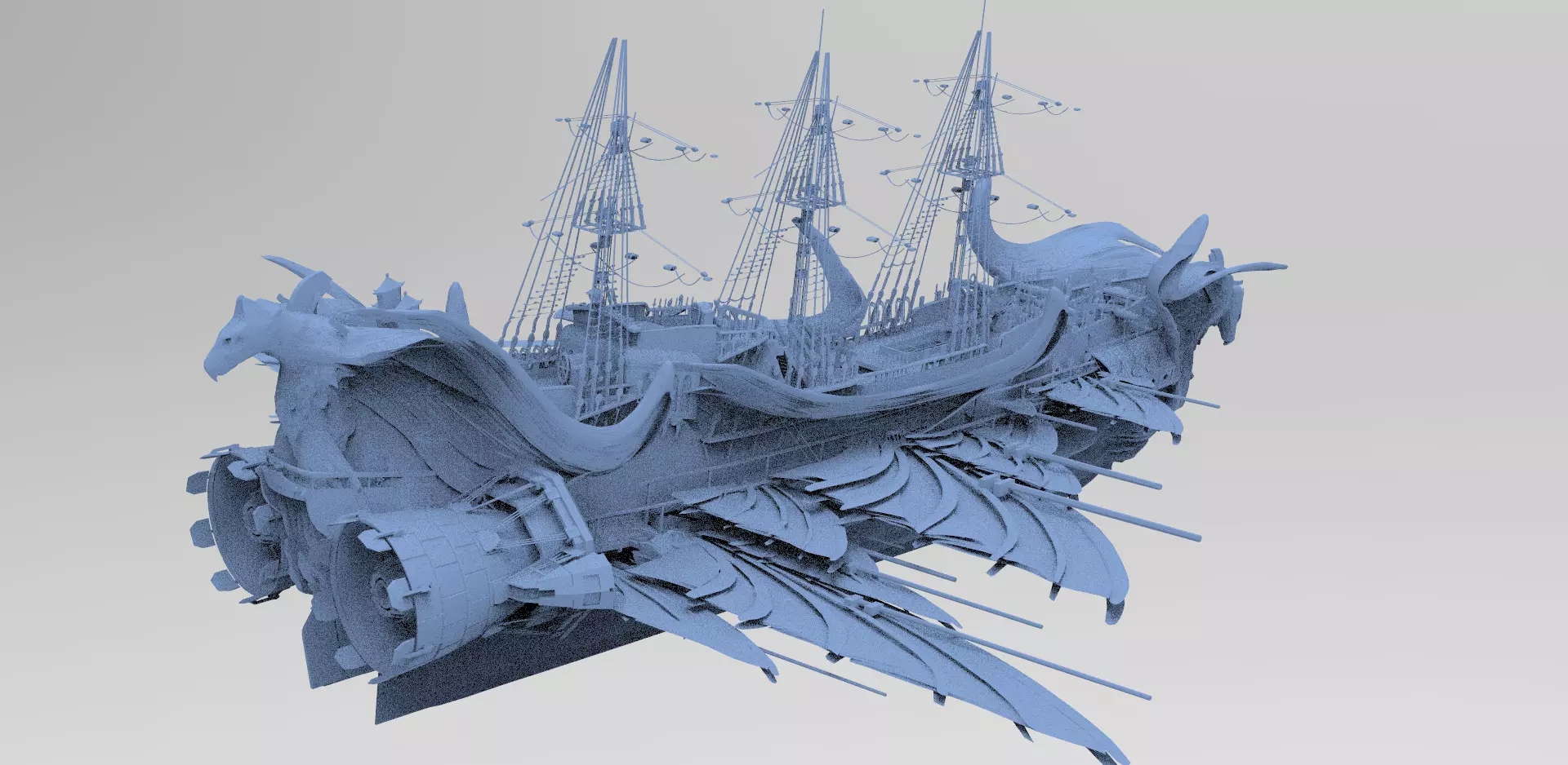 Eagle Fang Master Kings Airship base 3D model_0