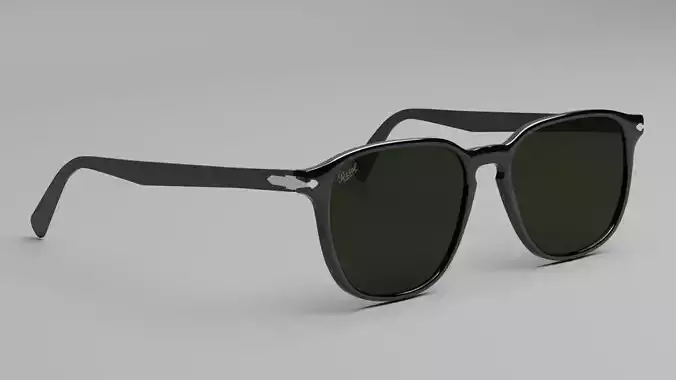 Persol Black Green Wide Sunglasses