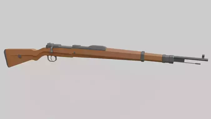 kar98k 3d model low poly wooden rifle Low-poly 3D model