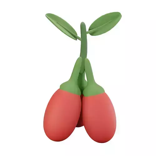 Goji Fruit Low-poly 3D model
