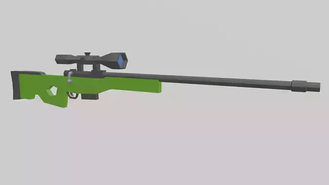 AWP sniper rifle Low-poly 3D model Low-poly 3D model