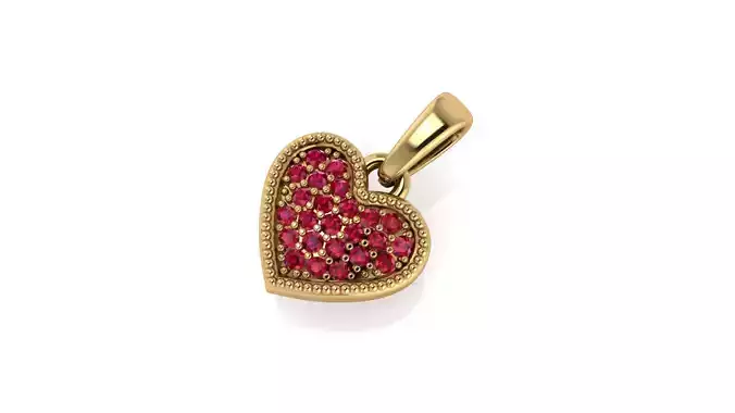 PD-Heart-v2 ruby heart pendant gold 3D print model