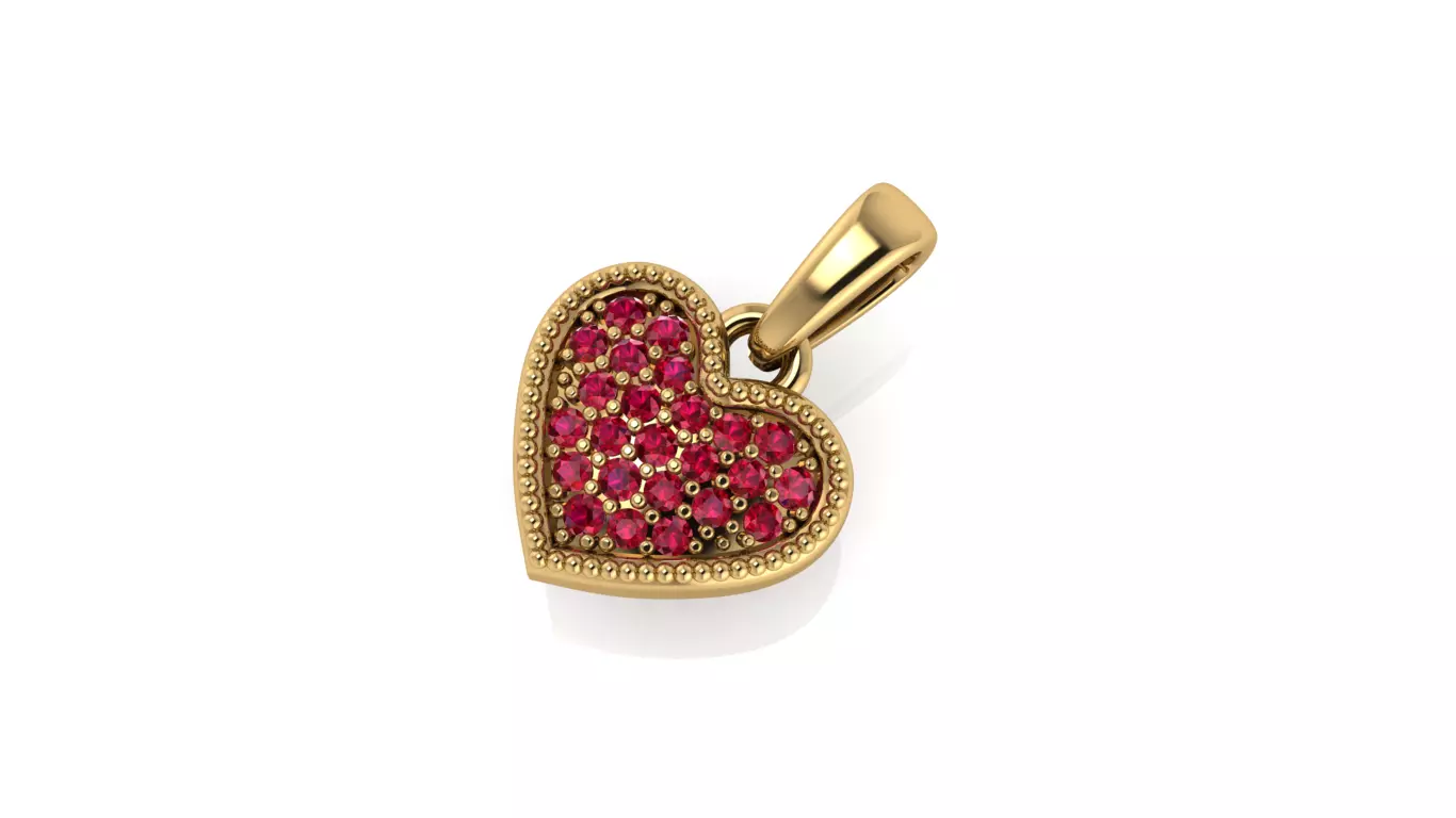 PD-Heart-v2 ruby heart pendant gold 3D print model