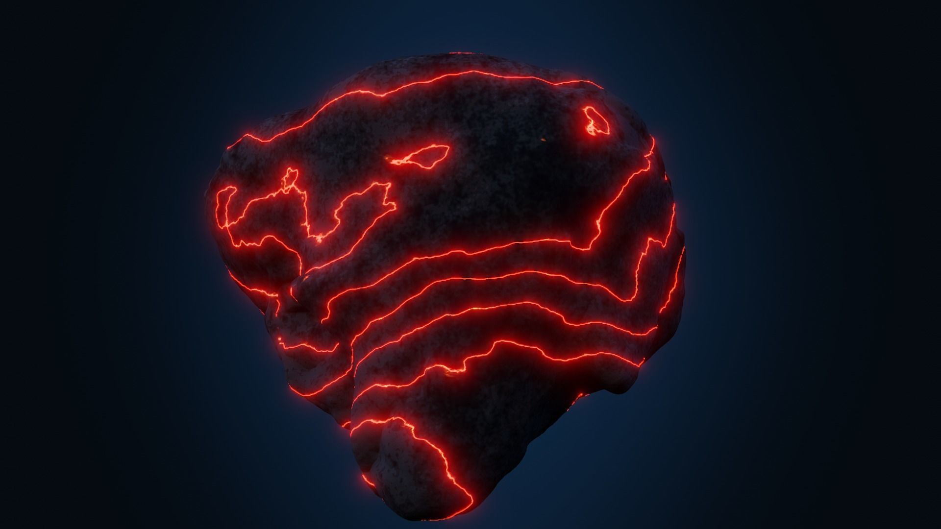 Volcanic Floating Island Low-poly 3D model_3