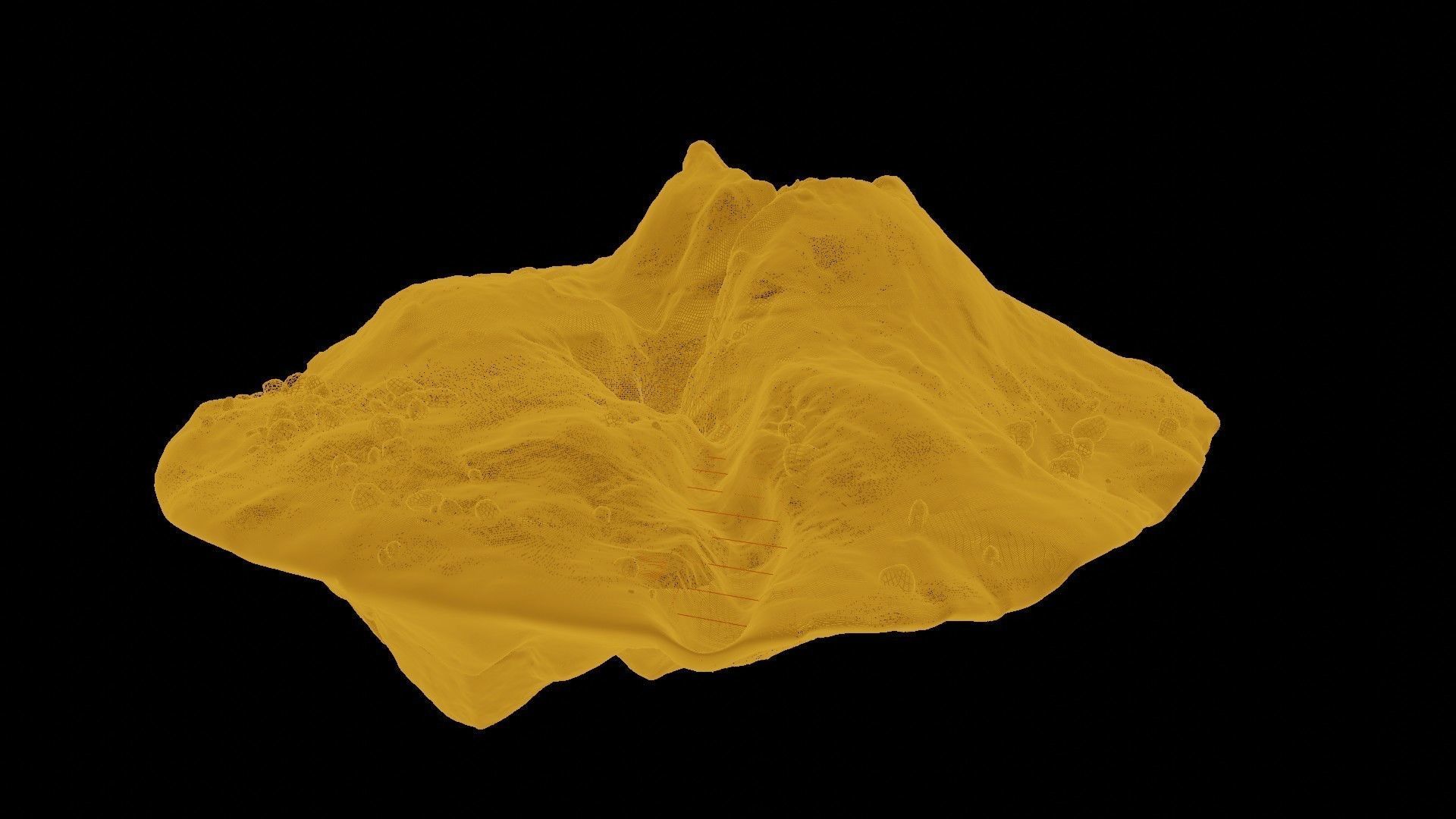 Volcanic Floating Island Low-poly 3D model_14