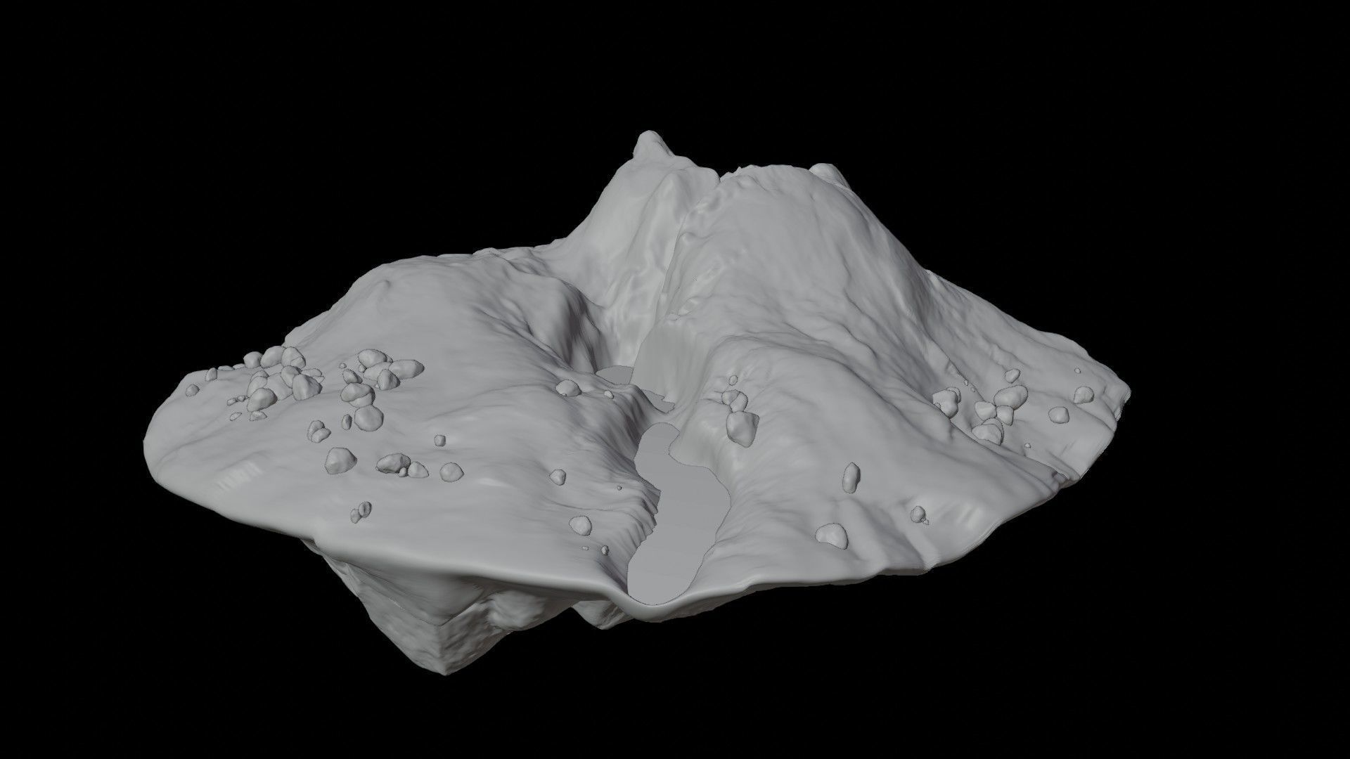 Volcanic Floating Island Low-poly 3D model_13