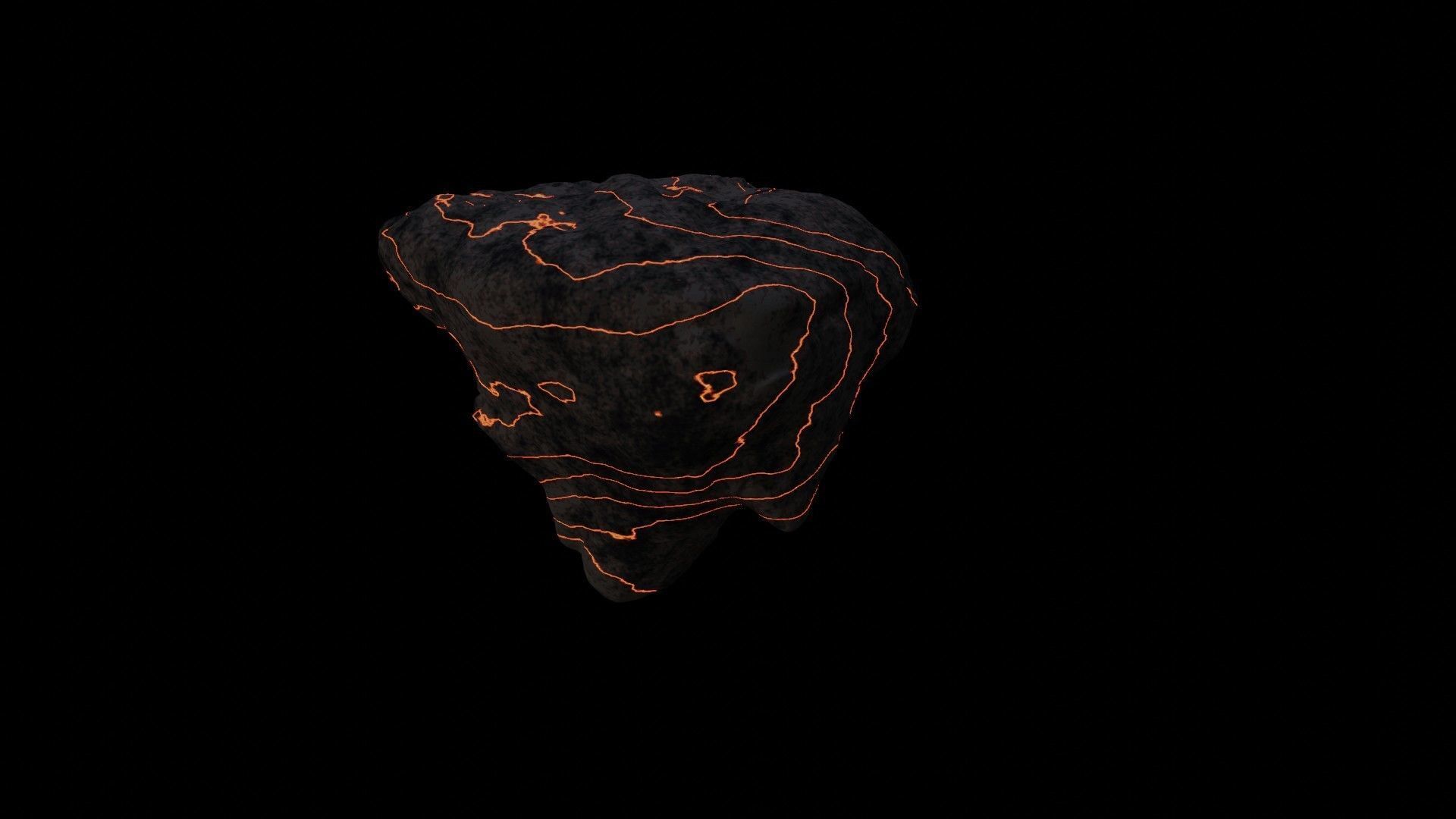 Volcanic Floating Island Low-poly 3D model_7