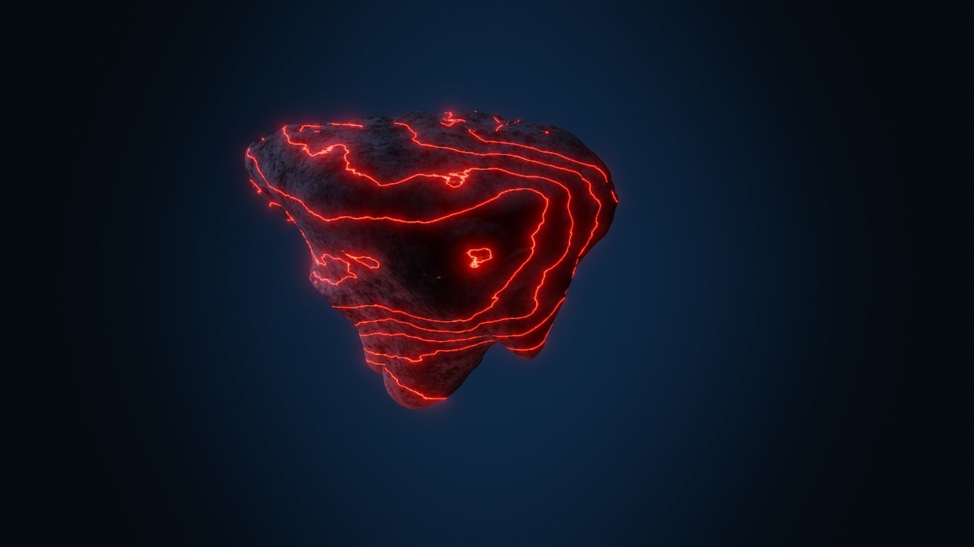 Volcanic Floating Island Low-poly 3D model_1