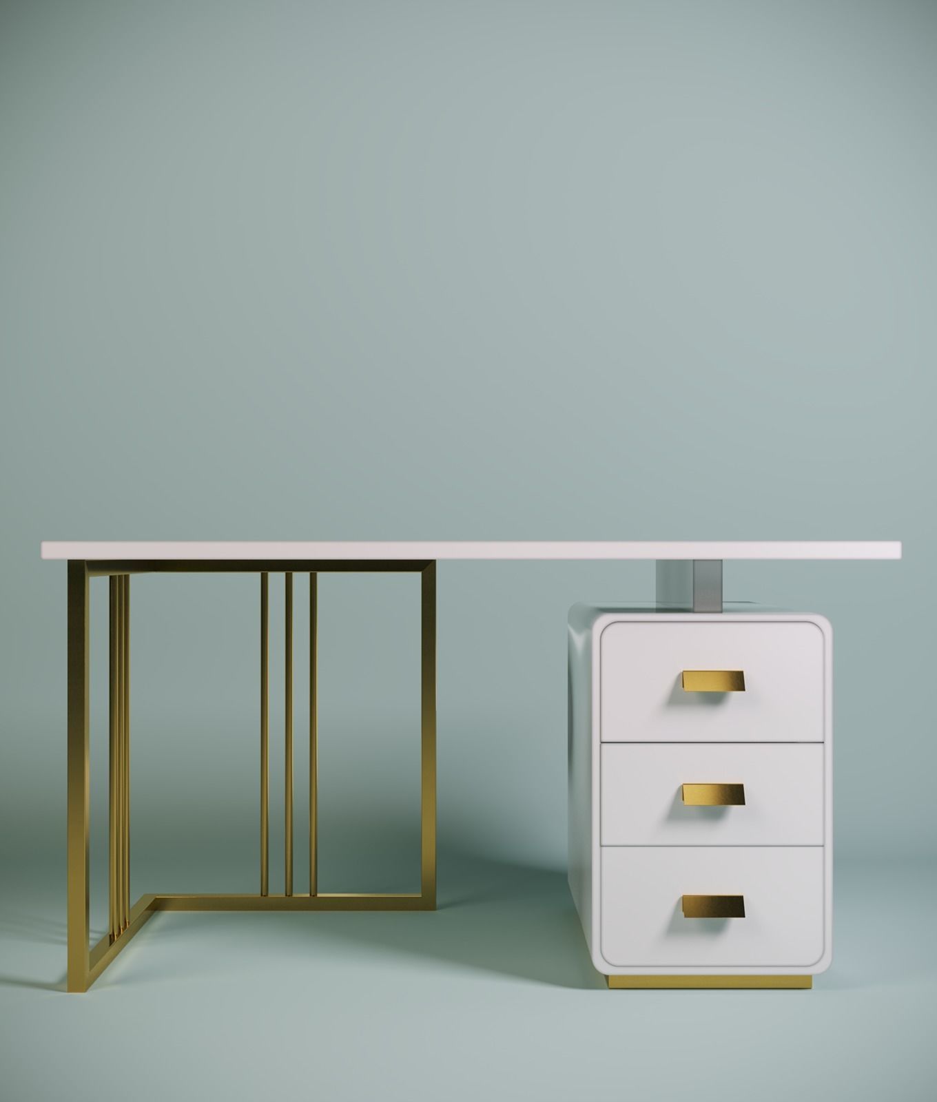 Office Desk 3D model_2