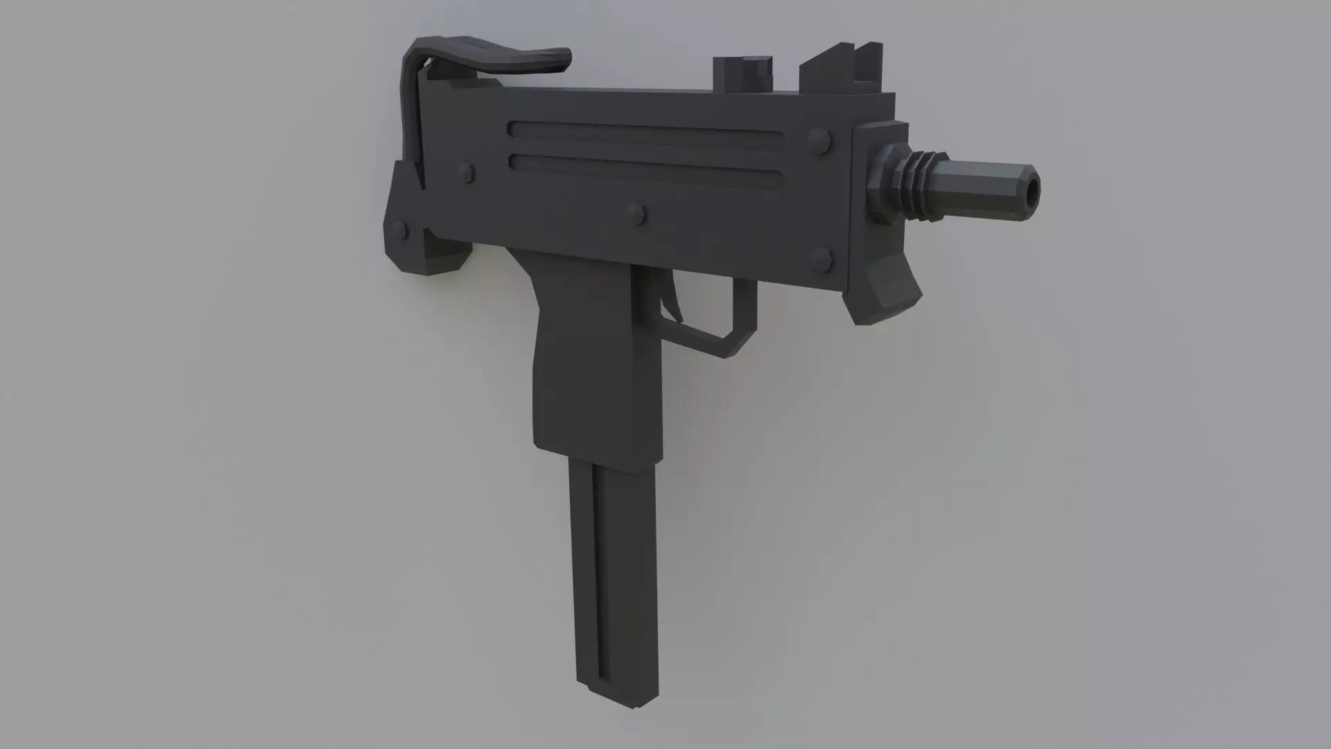 Micro Uzi SMG Low-poly 3D model Low-poly 3D model_0