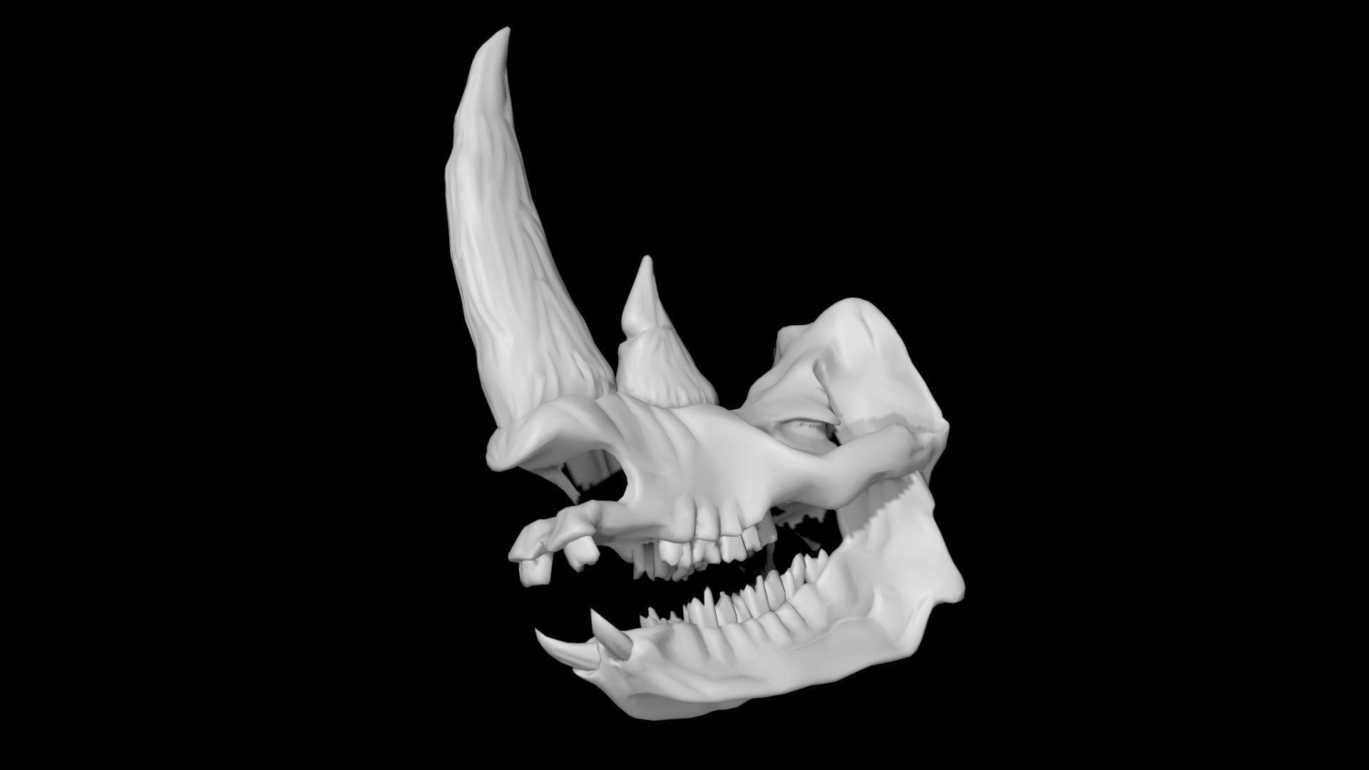 Rhino skull Low-poly 3D model_3