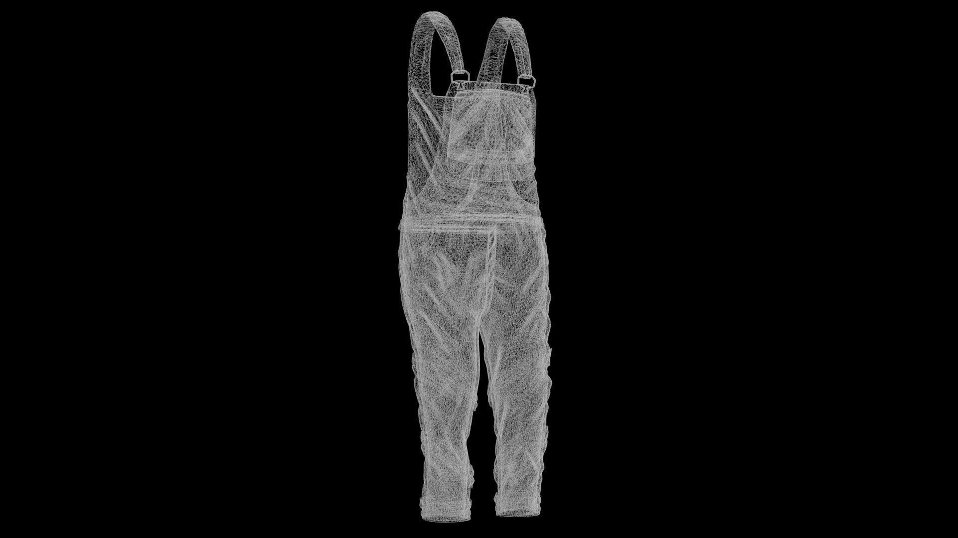 Overalls three different Low-poly 3D model_8