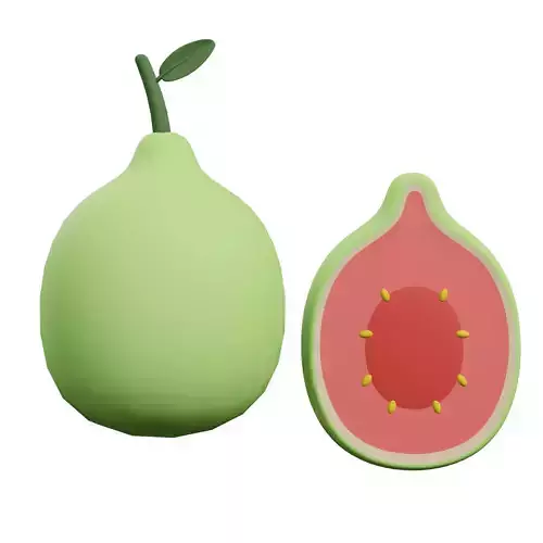 Guava fig fruit toy Low-poly 3D model