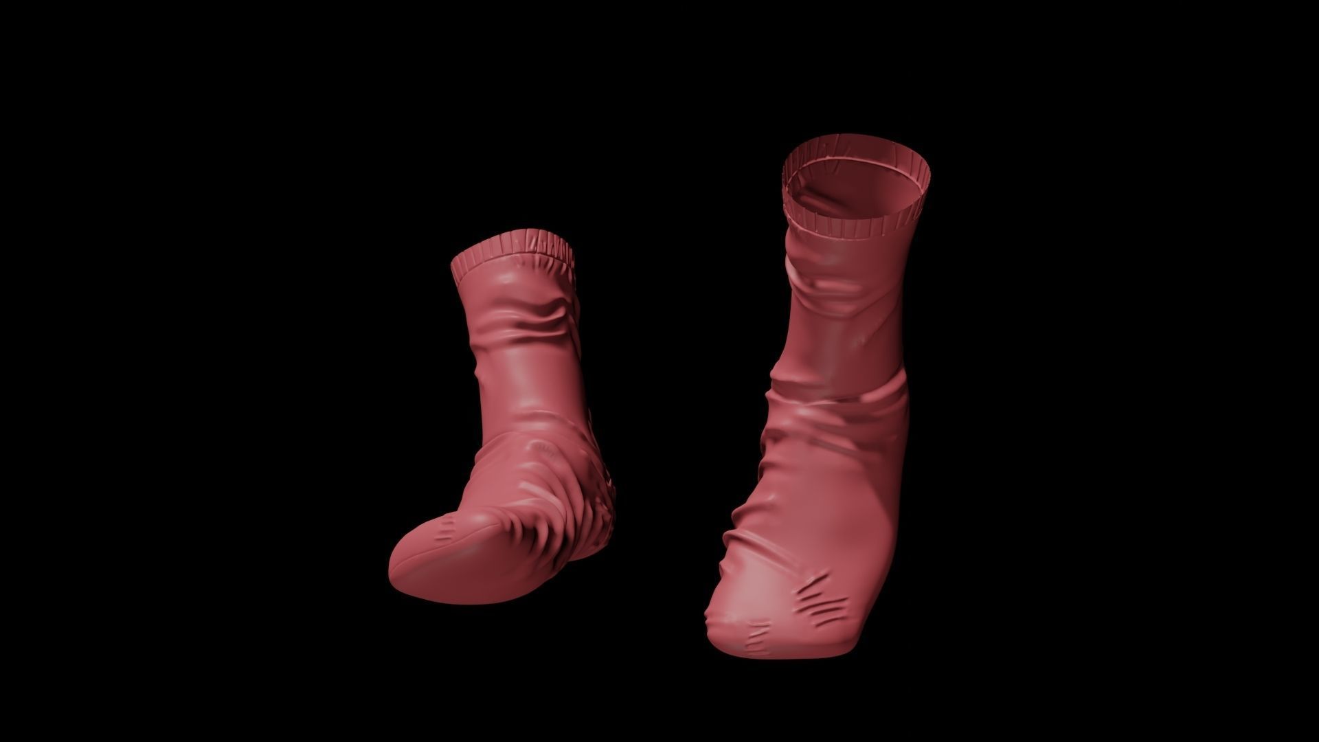 Socks Pair Low-poly 3D model_11
