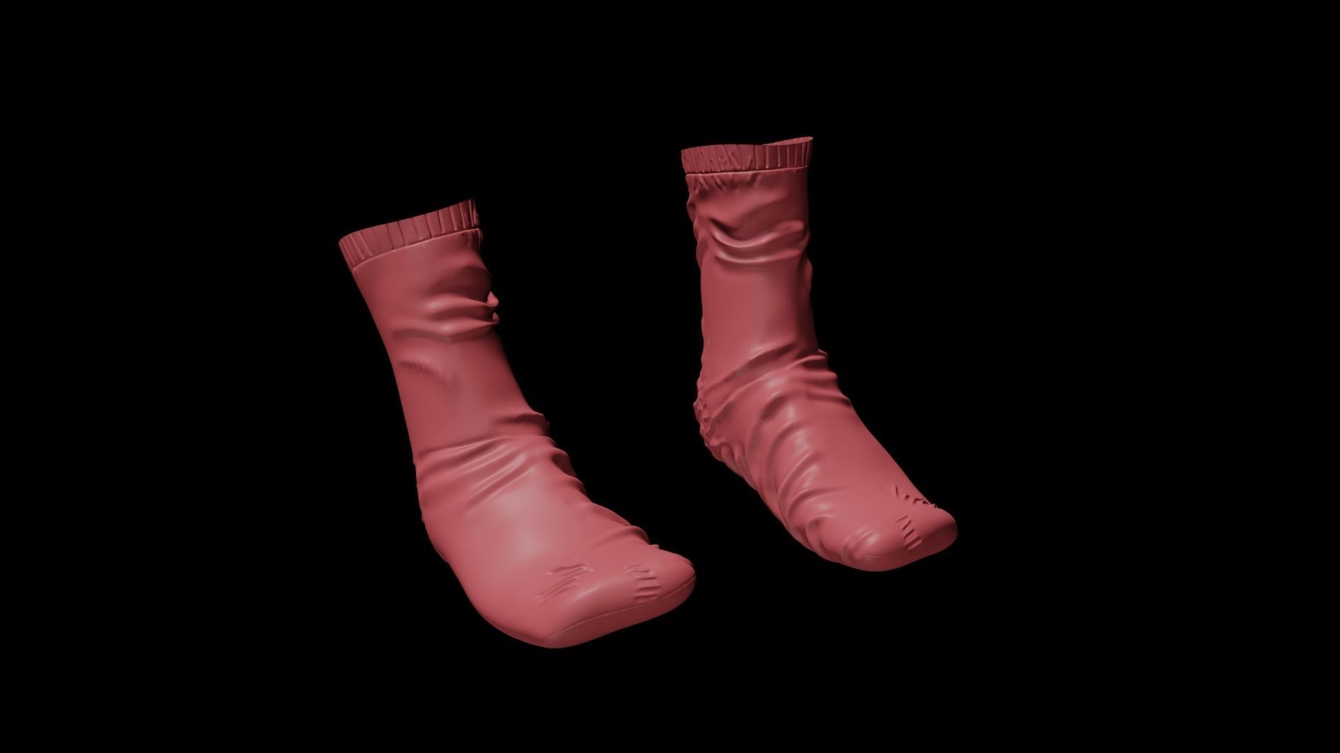 Socks Pair Low-poly 3D model_15