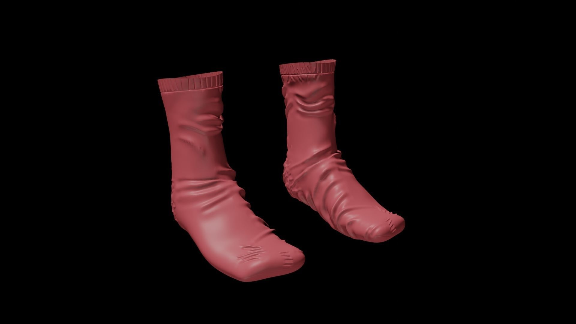 Socks Pair Low-poly 3D model_9