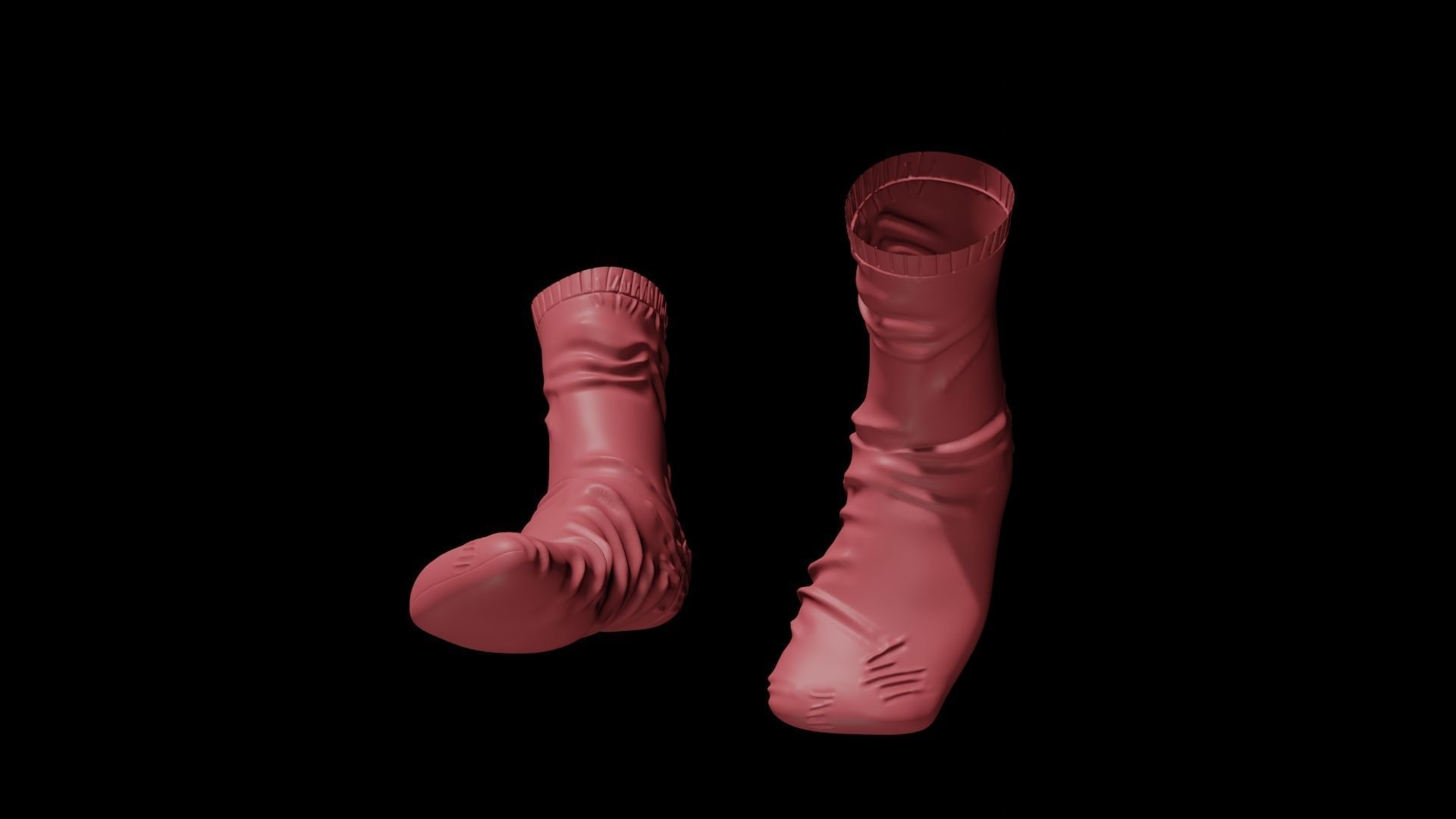 Socks Pair Low-poly 3D model_13