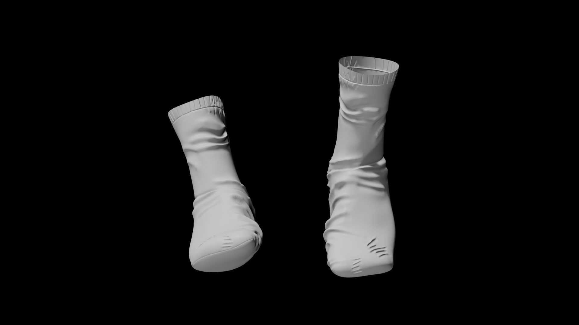 Socks Pair Low-poly 3D model_6