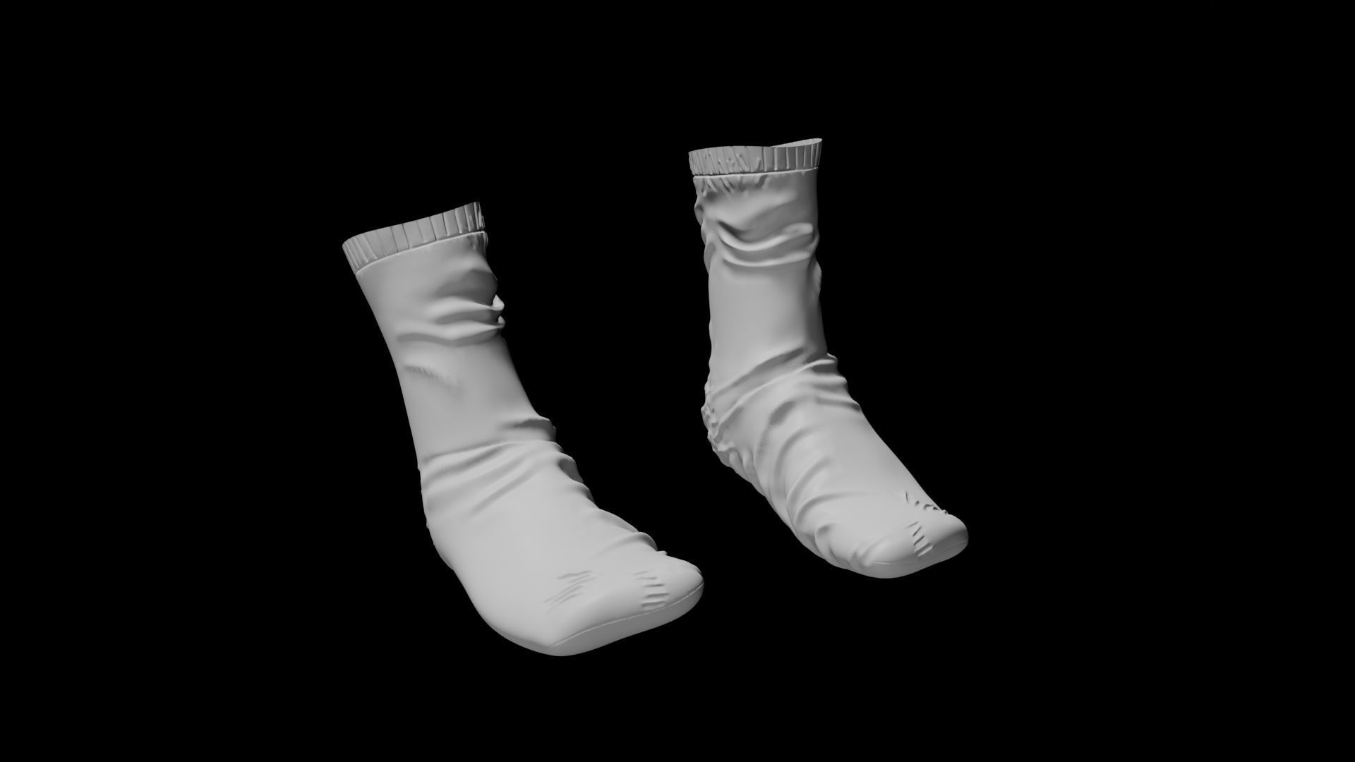 Socks Pair Low-poly 3D model_7