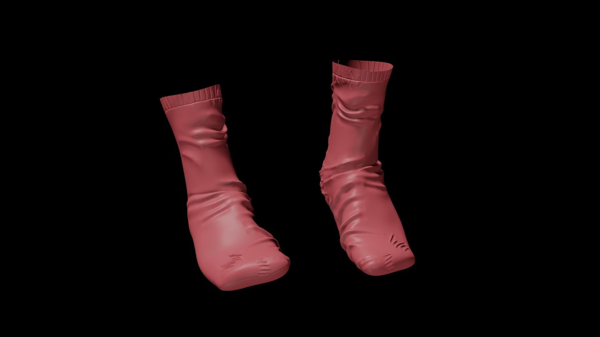 Socks Pair Low-poly 3D model_10