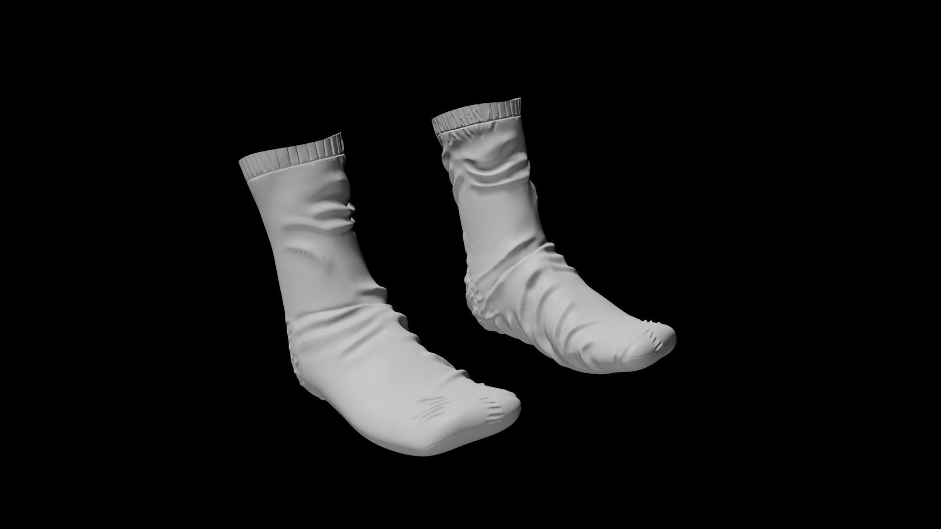 Socks Pair Low-poly 3D model_8
