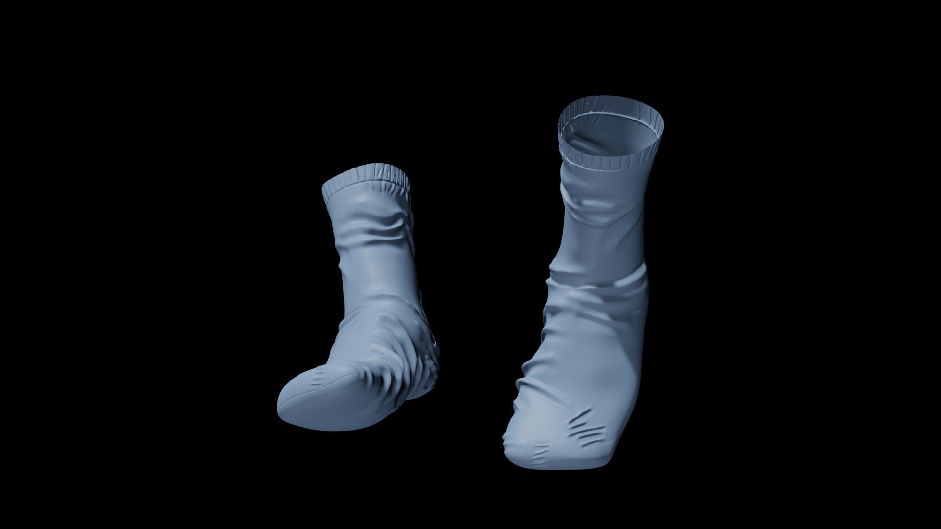 Socks Pair Low-poly 3D model_19