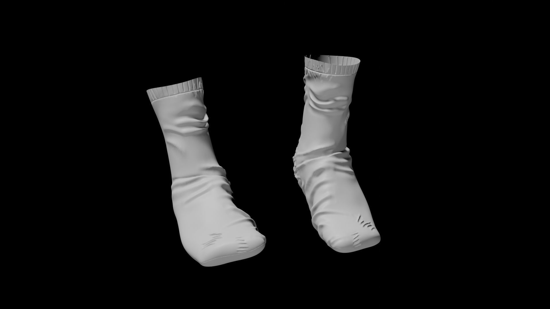 Socks Pair Low-poly 3D model_2