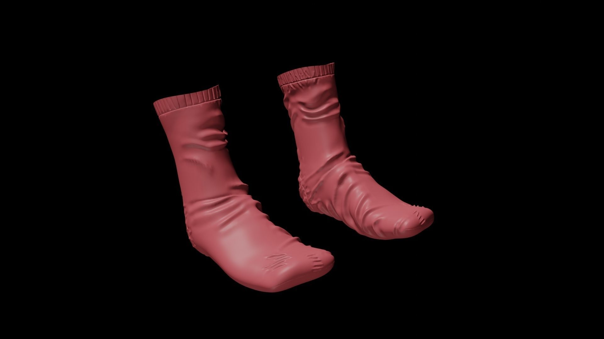 Socks Pair Low-poly 3D model_16